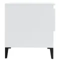 Table d'appoint Blanc brillant 50x46x50 cm Bois d'ingénierie