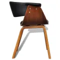 Chaise de salle à manger Bois courbé et similicuir