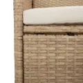 Ensemble à manger de jardin et coussins 9 pcs beige Poly rotin