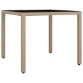 Ensemble à manger de jardin avec coussins 5pcs Beige poly rotin