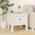 Tables d'appoint 2 pcs Blanc 40x40x39 cm Bois massif de pin