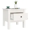 Tables d'appoint 2 pcs Blanc 40x40x39 cm Bois massif de pin