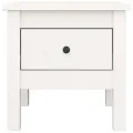 Tables d'appoint 2 pcs Blanc 40x40x39 cm Bois massif de pin