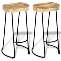 Tabourets de bar lot de 2 bois de manguier massif