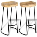 Tabourets de bar lot de 2 bois de manguier massif