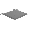 Chaises de jardin avec coussins gris 4 pcs Bois de teck massif