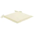 Chaises de jardin 6 pcs avec coussins crème Bois de teck massif