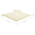 Chaises de jardin 6 pcs avec coussins crème Bois de teck massif