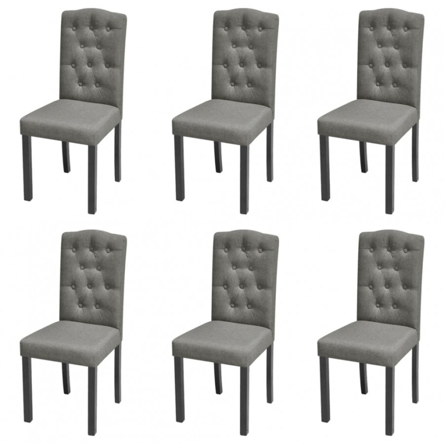 Chaises à manger lot de 6 gris tissu