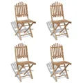 Chaises pliables d'extérieur Bambou 4 pcs