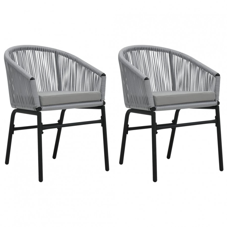 Chaises de jardin 2 pcs Anthracite Rotin PE