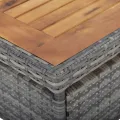 Table d'extérieur Gris Résine tressée et bois d'acacia solide