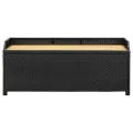 Banc de rangement de jardin 120 cm Résine tressée Noir