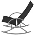 Chaises à bascule de jardin 2 pcs Acier et textilène Noir