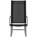 Chaises à bascule de jardin 2 pcs Acier et textilène Noir