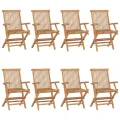 Chaises de jardin 8 pcs Bois de teck massif