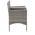 Banc de jardin 2places et table à thé 143cm Résine tressée Gris