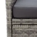 Banc de jardin 2places et table à thé 143cm Résine tressée Gris