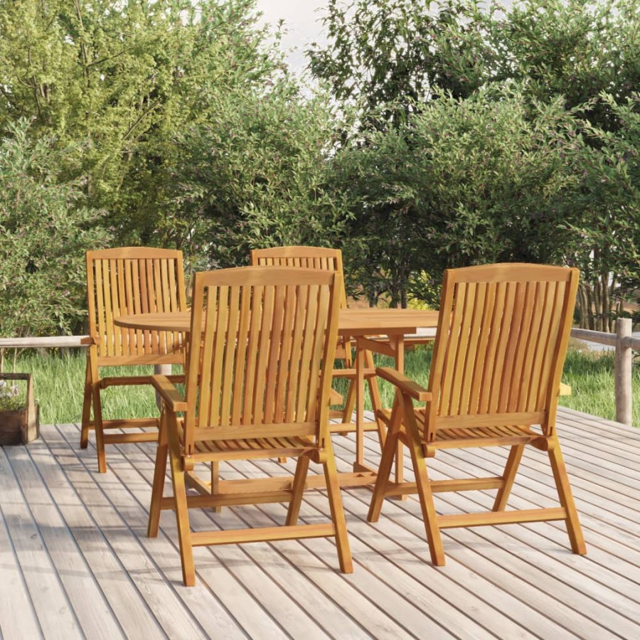 Chaises de jardin inclinables 4 pcs bois massif de teck