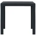 Table de jardin Anthracite 79x79x72cm Plastique Aspect de rotin