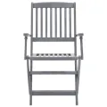 Chaises pliables d'extérieur 2 pcs Bois d'acacia solide