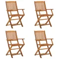 Chaises pliables d'extérieur 4 pcs Bois d'acacia solide