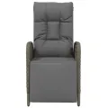 Chaises inclinables d'extérieur et coussins2pcs Poly rotin Gris
