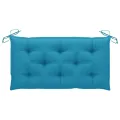 Banc de jardin avec coussin bleu clair 112 cm Bois de teck