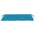 Banc de jardin avec coussin bleu clair 112 cm Bois de teck