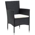 Chaises de salle à manger de jardin 4 pcs Résine tressée Noir