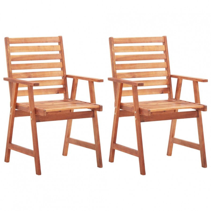 Chaises de salle à manger d'extérieur 2pcs Bois d'acacia massif