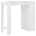 Table de bar avec étagère Blanc 110x50x103 cm