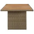 Table à dîner de jardin Marron 200x100x74 cm Résine tressée