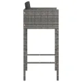 Tabourets de bar lot de 2 avec coussins gris résine tressée