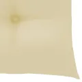 Chaises de jardin avec coussins blanc crème 3 pcs Teck massif