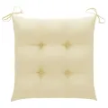 Chaises de jardin avec coussins blanc crème 8 pcs Teck massif