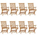 Chaises de jardin avec coussins anthracite 8 pcs Teck massif