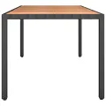 Table de jardin plateau en bois Noir Résine tressée bois massif
