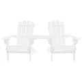 Chaises de jardin Adirondack avec table Bois de sapin Blanc