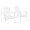Chaises de jardin Adirondack avec table Bois de sapin Blanc