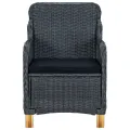Chaises de jardin avec coussins 2 pcs Résine tressée Gris foncé