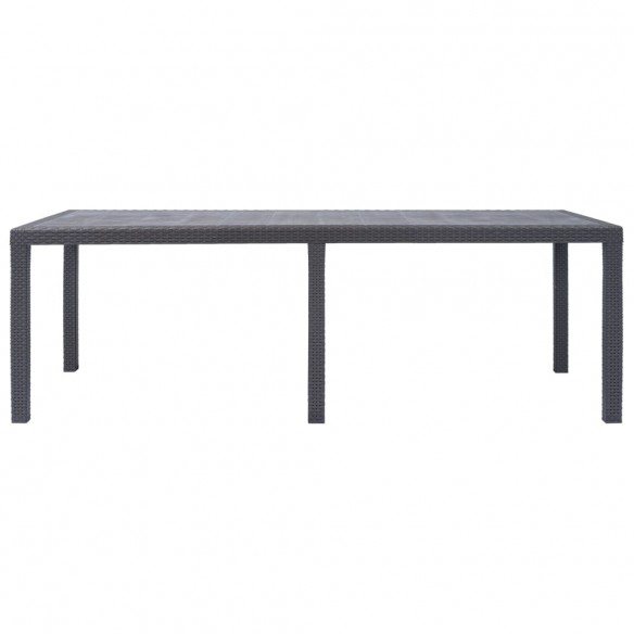 Table de jardin Marron 220x90x72 cm Plastique Aspect de rotin