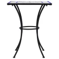 Table de bistro mosaïque Bleu et blanc 60 cm  Céramique