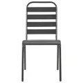 Chaises d'extérieur 4 pcs Design à lattes Acier Gris foncé
