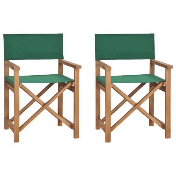 Chaises de metteur en scène pliantes lot de 2 Bois teck massif