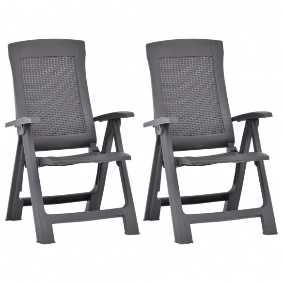 Chaises inclinables de jardin 2 pcs Plastique Moka