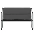 Banc de jardin à 2 places avec coussin anthracite acier
