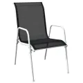 Chaises empilables de jardin 2 pcs Acier et textilène Noir