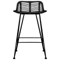 Chaises de bar lot de 2 noir Rotin