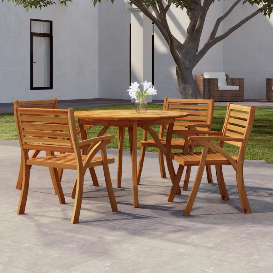 Table de jardin Ø 110 cm Bois d'acacia solide